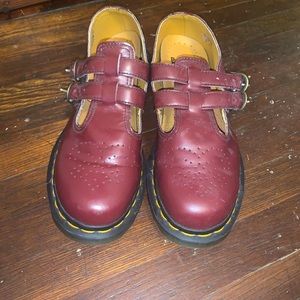 Doc Marten Mary Jane Shoes, Oxblood Red